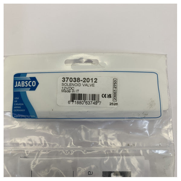 Jabsco 37038-2012 magnetventil 12V til Quiet Flush marintoilet 