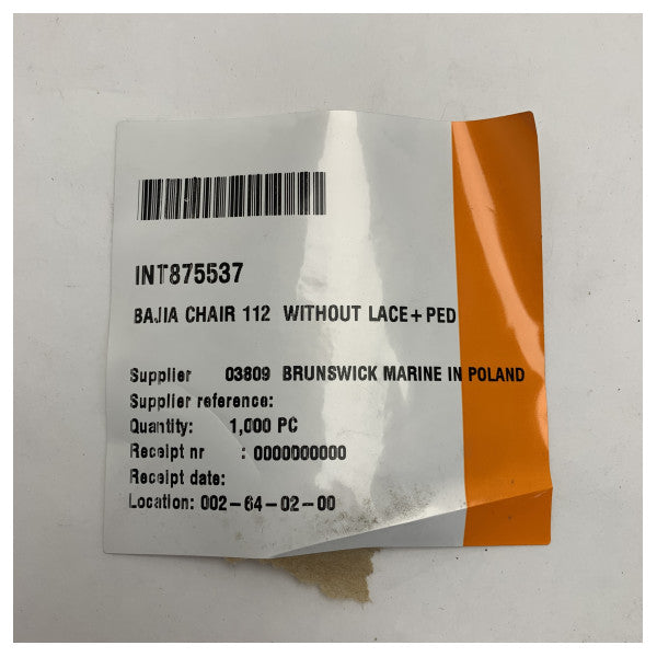 Baja 112 white coated speedboat pilot seat with pedestal - 1042056-WOL