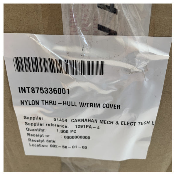 Nylon-Durchbruchsverschraubung mit Abdeckrosette 3/4 Zoll Schlauchtülle 1291PA-4 