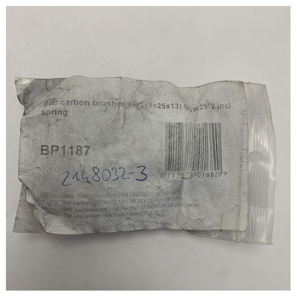 Vetus BP1187 BOW2512 バウスラスターエンジン用カーボンブラシセット 