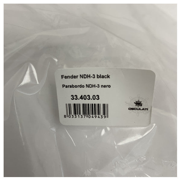 Bumper en caoutchouc noir Osculati NDH-3 pour bateau durable, pare-chocs marin pour petits à moyens bateaux 