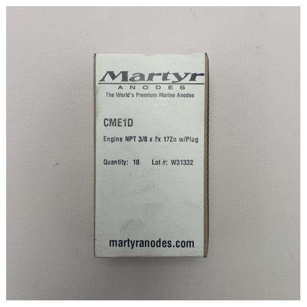 Цинковий анод системи охолодження двигуна Martyr в комплекті з латунною пробкою