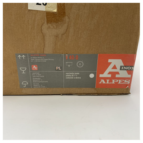 Fregadero redondo encastrado Alpes de acero inoxidable V40D D40 cm