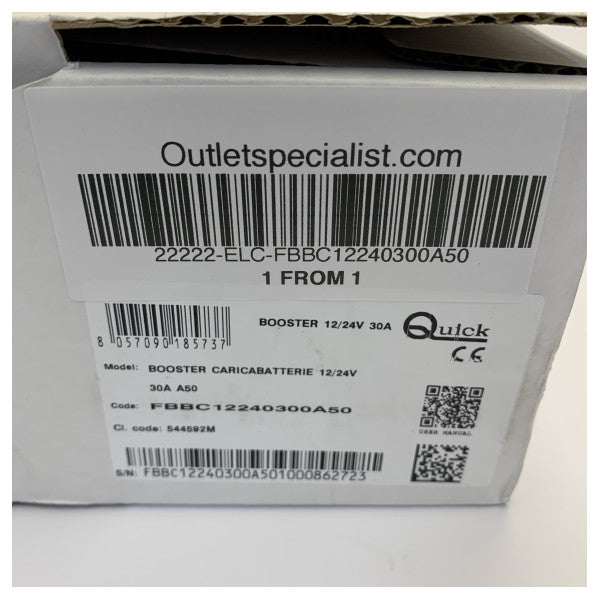 Quick Dolphin Power Booster 12/24V 30A DC-DC-laddare - BC122430 