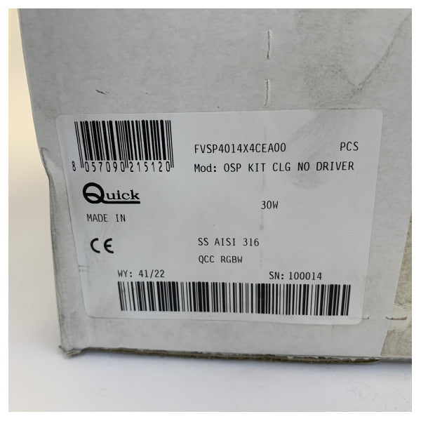 Quick Challenger 30W LED undervannsbelysning RGWB rustfritt stål - QCC CLG30 