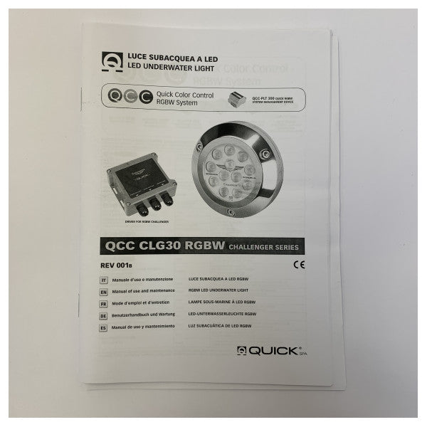 Quick Challenger 30W LED undervannsbelysning RGWB rustfritt stål - QCC CLG30 