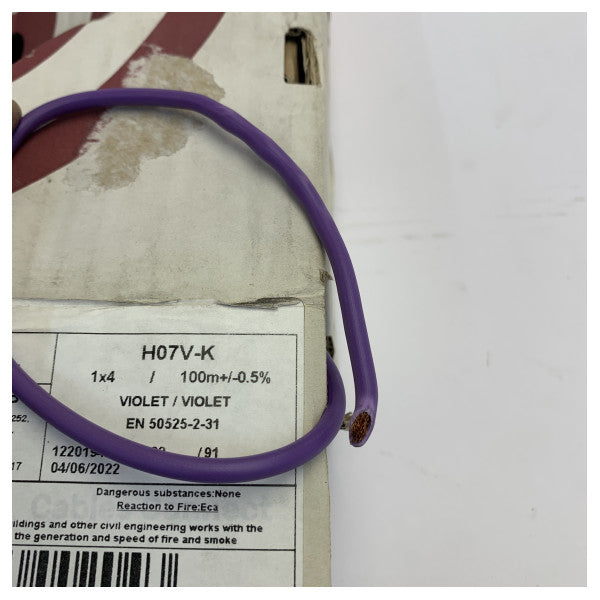 H07V-K 4 mm² Violet lederkabel 100 m 