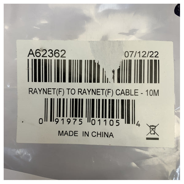 Raymarine RayNet til RayNet Ethernet-kabel 10 m - A62362 marinenetværkskabel 