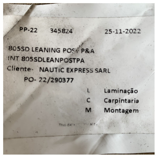 Komdu u Durabbli Quicksilver 805SD Marittimu Leaning Post b'Ħażna u Ponta ta' Stainless 