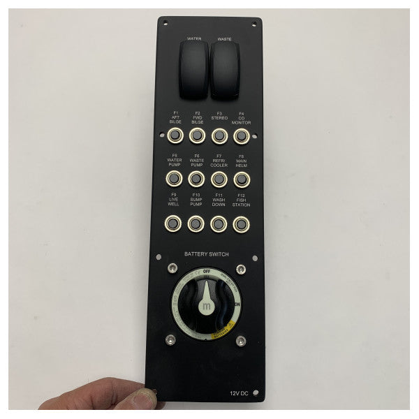 Panneau de contrôle à moteur unique marin avec interrupteur de batterie - Système électrique de bateau 12V DC 