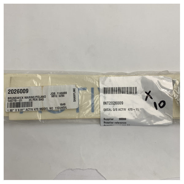 Quicksilver Activ 470 Dekor Yan Montaj Logosu 9.91 x 1.9 inç - 145779-01 