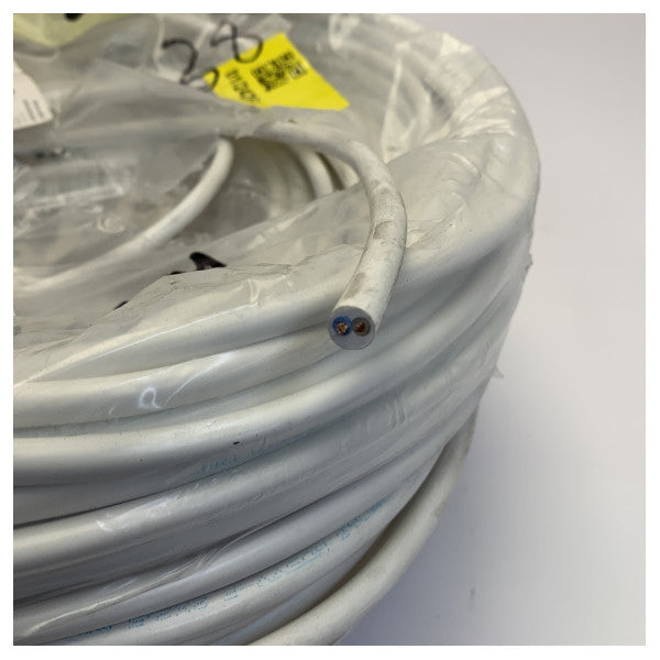 H05VV-F 2G 2,5mm2 Cable eléctrico flexible de PVC - Blanco 2x2,5mm2 1m 
