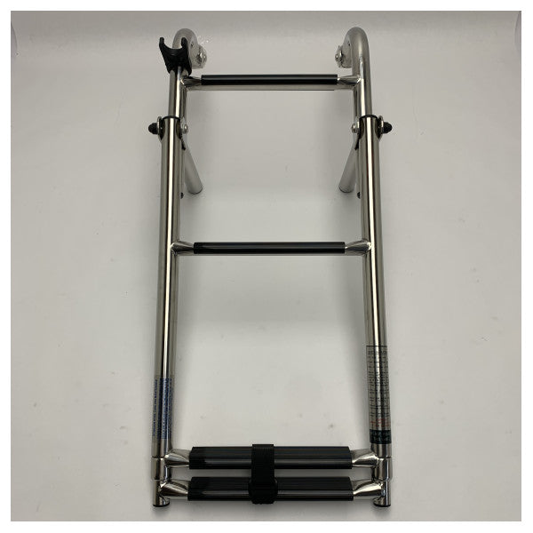 Échelle de bateau marine pliable à 4 marches en acier inoxydable 304 avec des marches en caoutchouc antidérapantes 