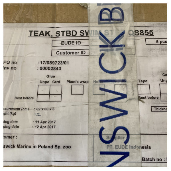 Quicksilver 855 Teak Svimplattform Sidosteg kit - O85O03 