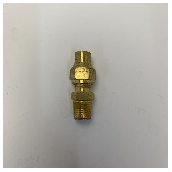 Marine Brass Flare Adapter Fitting - 5/16inch to 1/4in Male Flare - 03-2709 