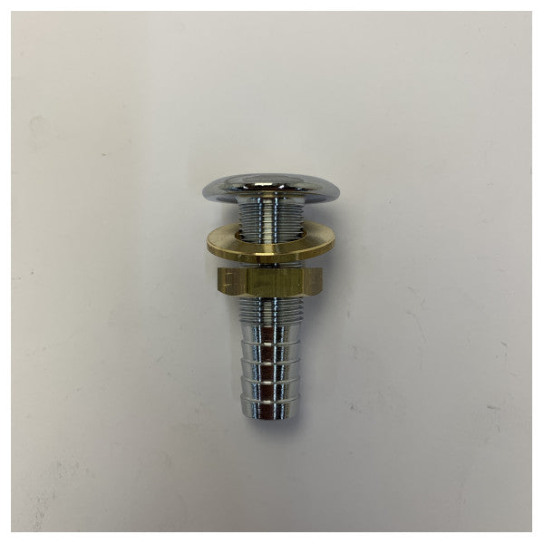 Maestrini 3/8inch krom gennemskrogsfitting med 15 mm slangespids - C0054C 