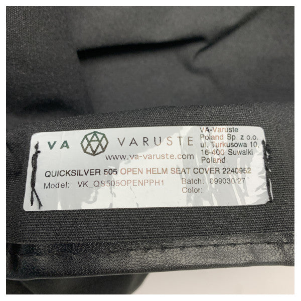 Funda de asiento de timón marino impermeable Quicksilver para Quicksilver 505 open - VK_QS505OPENP 