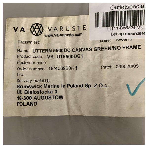 Housse de bateau en toile verte Uttern 5500DC imperméable et résistant aux UV avec fenêtre transparente 