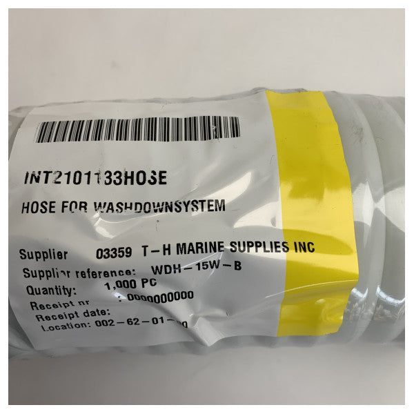 T-H Marine Washdown Hose Kit White Coiled with Nozzle - WDH-15W-B