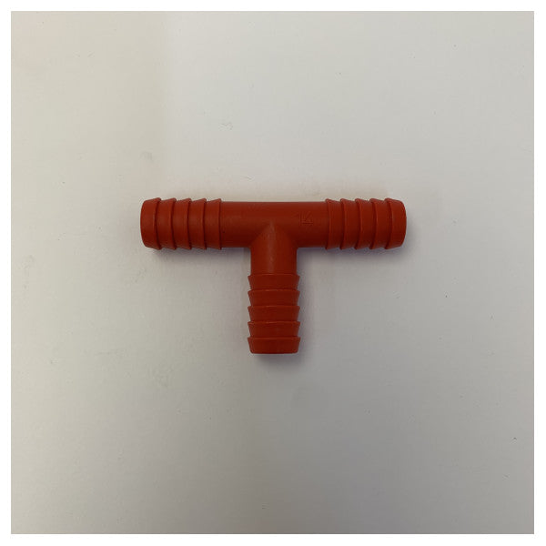 Osculati 14mm Barbed T-Connector Hose Fitting - Red Marine Pipe Joiner 17.204.14