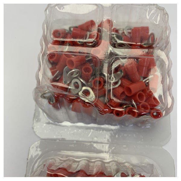 Isoleret ringkabelsko 1,5 mm² M4 rød 100 stk 