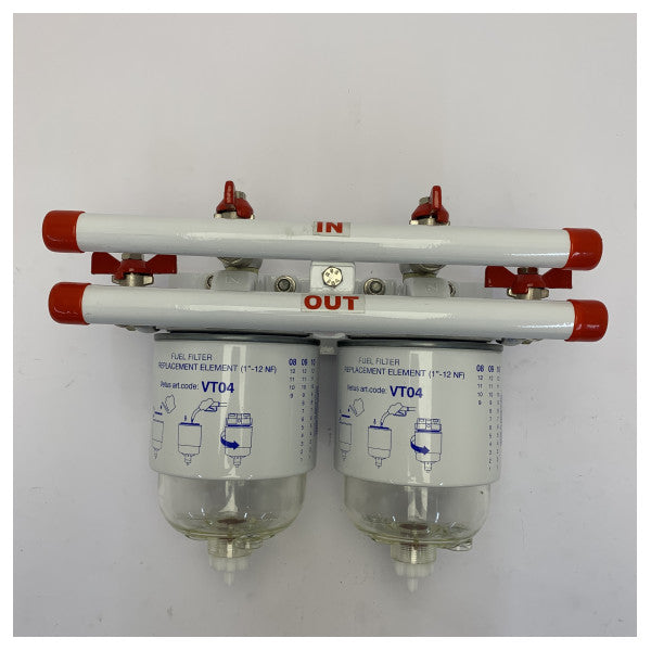 Vetus 75704VT-1 Marine Diesel Fuel Filter Water Separator System with Clear Bowl 