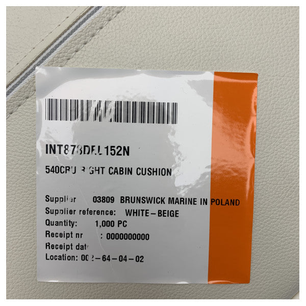 Coussin de cabine droit Quicksilver 540 Cruiser Blanc - Beige - 878DEL152N 