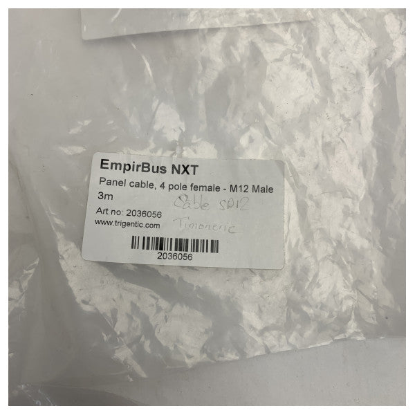 EmpireBus NXT 2036056 Marine-Grade 3m Durable Weather-Resistant Cable with 4-Pin Female to M12 Male Connector câble d'alimentation