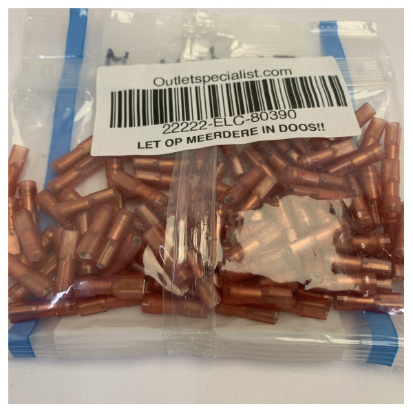 BM Group 1,5-3,2 mm røde isolerede hun-crimpterminaler - 100 stk 