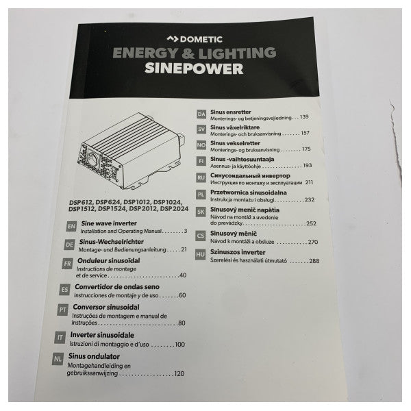Dometic SinePower DSP 1012 Sine Wave Inverter 12V to 230V 1000W