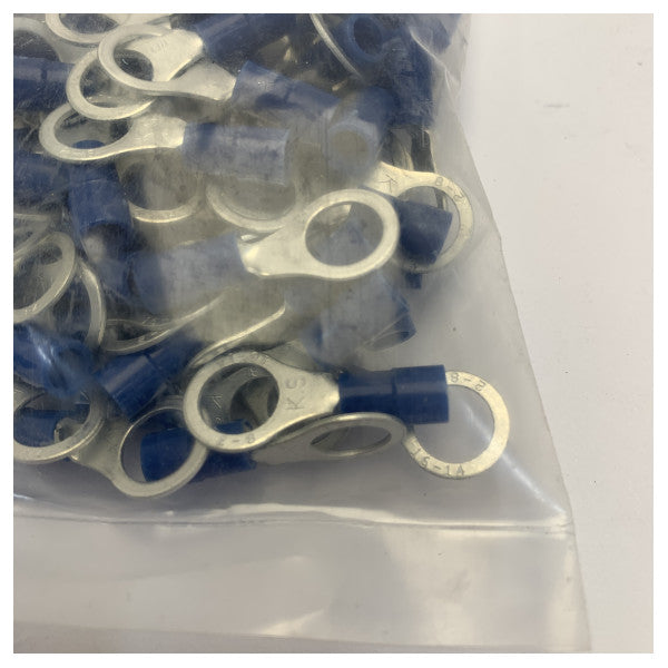 Connettori a crimpare a anello isolati blu RS PRO 16-14 AWG - 100 pezzi 