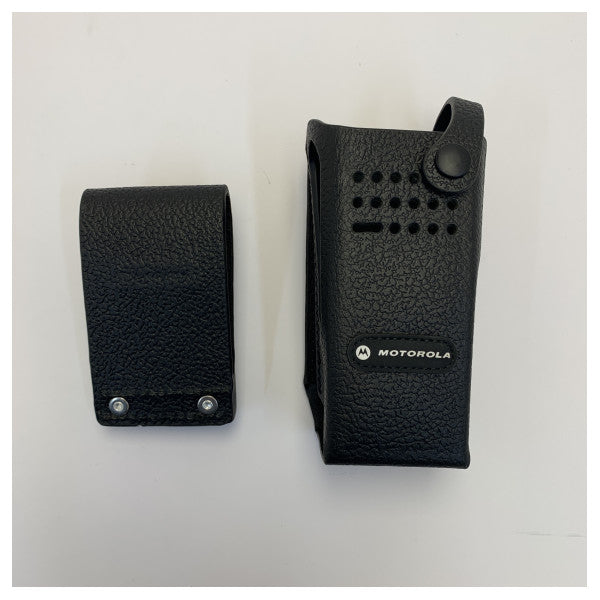 Motorola PMLN5846 Estojo rígido de couro para transporte com presilha fixa para cinto de 3 polegadas 