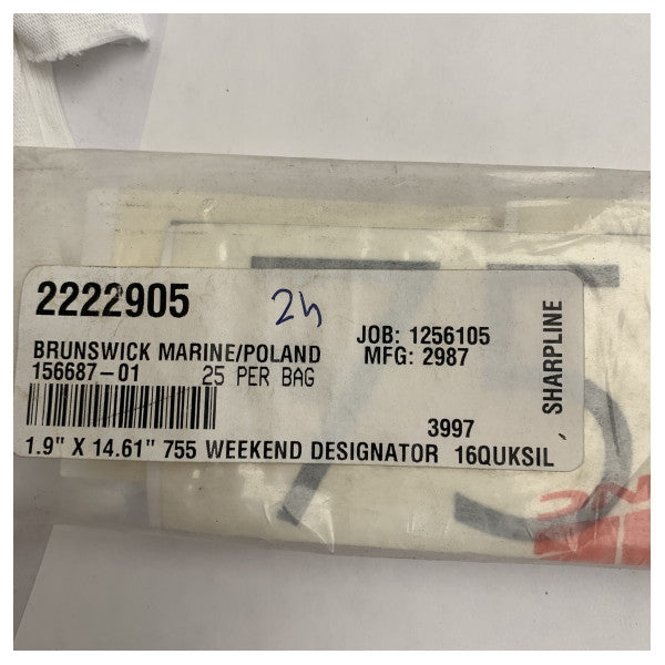 クイックシルバー755ウィークエンダー用のオリジナルボートステッカーグラフィック 4.85 x 24.82cm 