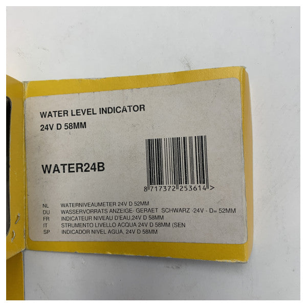 Vetus 24V Ναυτική Ένδειξη Επιπέδου Νερού 52 mm - WATER24B 