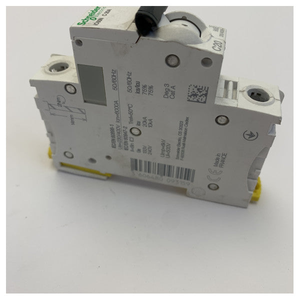 Schneider Electric iC60N C20A automatsikring 4P 20A A9F74420 - Marinekvalitet 