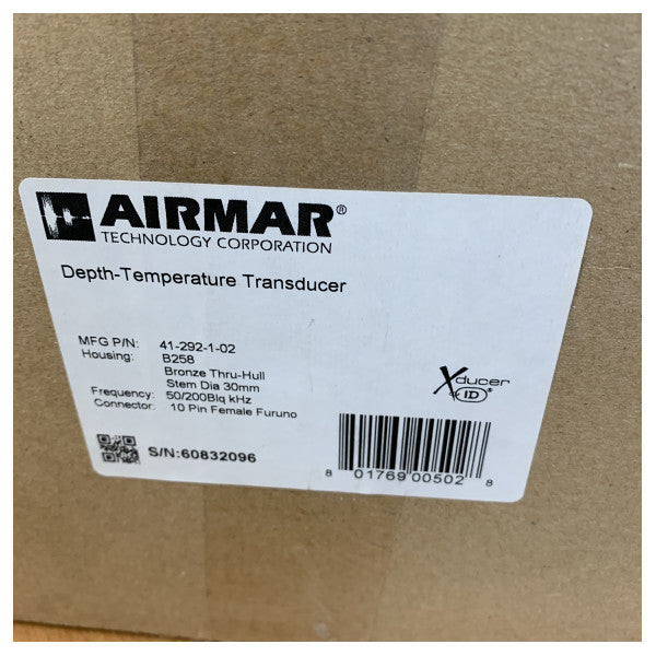 Airmar B258 Transductor pasacascos de bronce 1 kW 50/200 kHz - Nuevo 