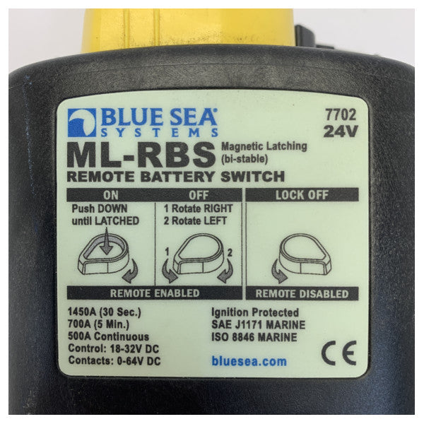 Blue Sea Systems ML-RBS Interruptor remoto de bateria 24V com override manual 