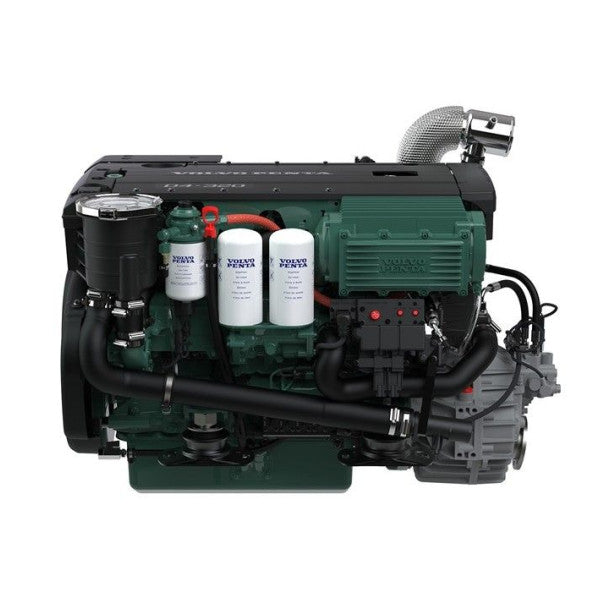 Dual Volvo Penta D4-320 marinemotorkit med HS68IV gearkasser + instrumenter 