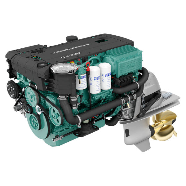 Dual Volvo Penta D4-300 stern drive engine kit with joystick steering