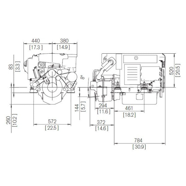 The Dual Volvo Penta D4-300 Aquamatic engine package includes both engines, drives, and electronics.