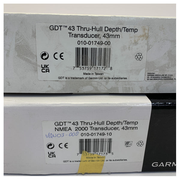 Garmin GDT 43 Thru-hull Depth and Temperature Transducer 