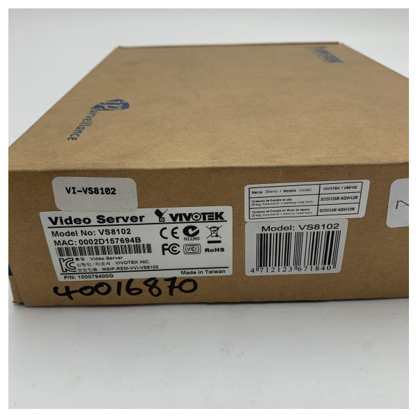 Vivotek VS8102 Encodeur vidéo à canal unique pour l'intégration de la surveillance analogique à IP 