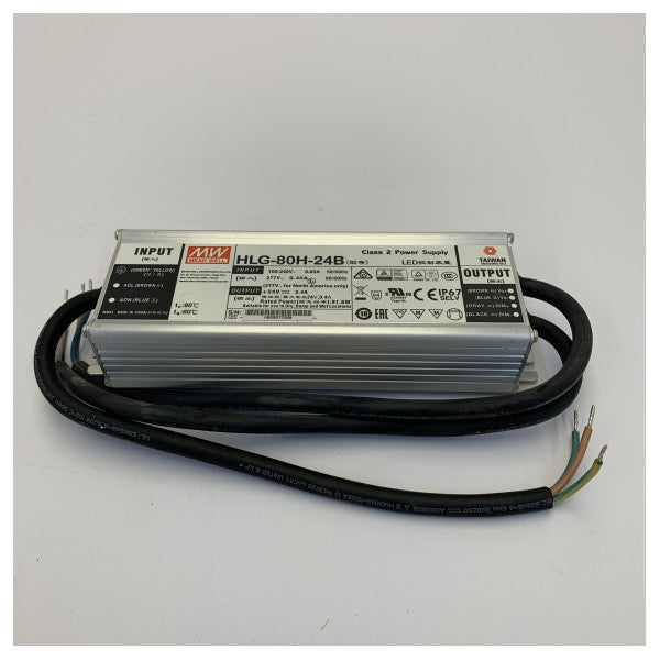 Mean Well HLG-80H-24B Alimentatore LED 24V 80W IP67 Dimmerabile 