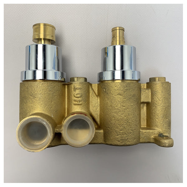 Wentworth Cube Square twin single thermostatic shower mixer tab chrome - 066483