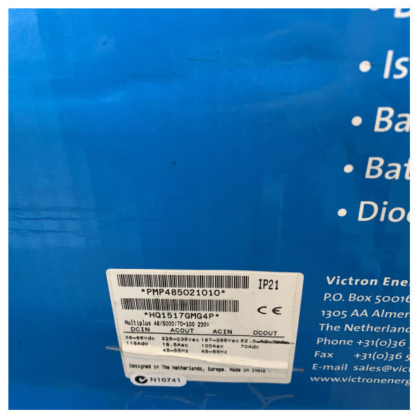 Victron MultiPlus 48V 5000VA Inversor Cargador 230V con Cargador de Baterías 70A e Interruptor de Transferencia