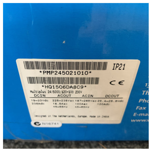 Victron MultiPlus 24V 5000VA φορτιστής μετατροπέα 230VAC Marine Power Solution - PMP245021010