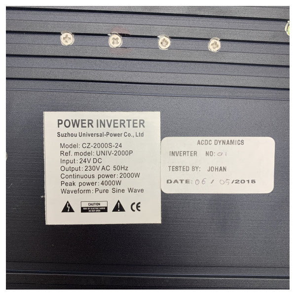 Billion Power AC/DC 2000W Pure Sine Wave Inverter 24V σε 230V με προστασία υπερθέρμανσης και βραχυκυκλώματος - CZ-2000S