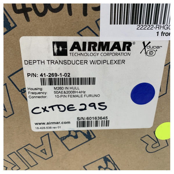 Airmar M260 DT Dual Frequency 1kW Depth and Temperature Transducer - 41-269-1-02