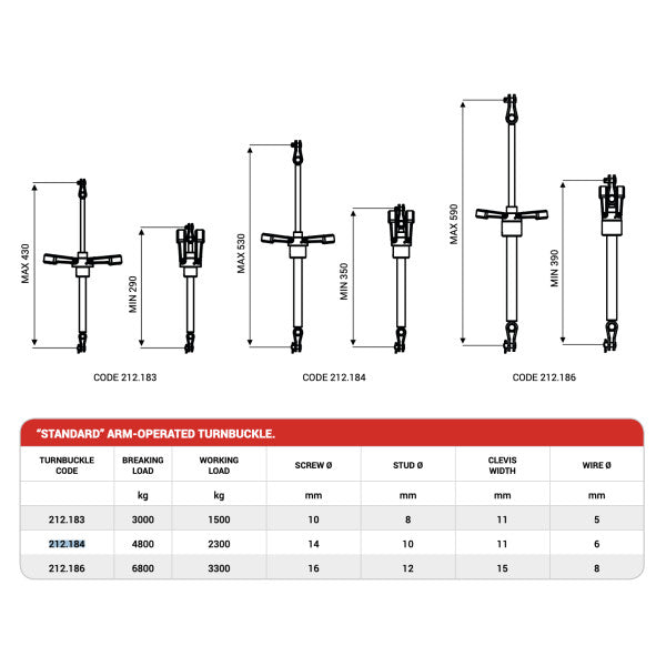 NEMO Open Armado de acero inoxidable Armbuckle | Llave 6 mm | 4500 kg - 212.184