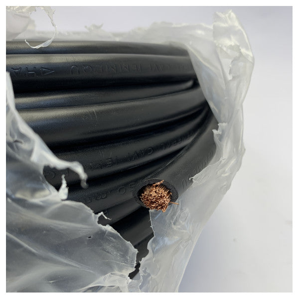 H07V-K 50mm² flexibel enkelledare marin elkraftkabel - svart 1 m 